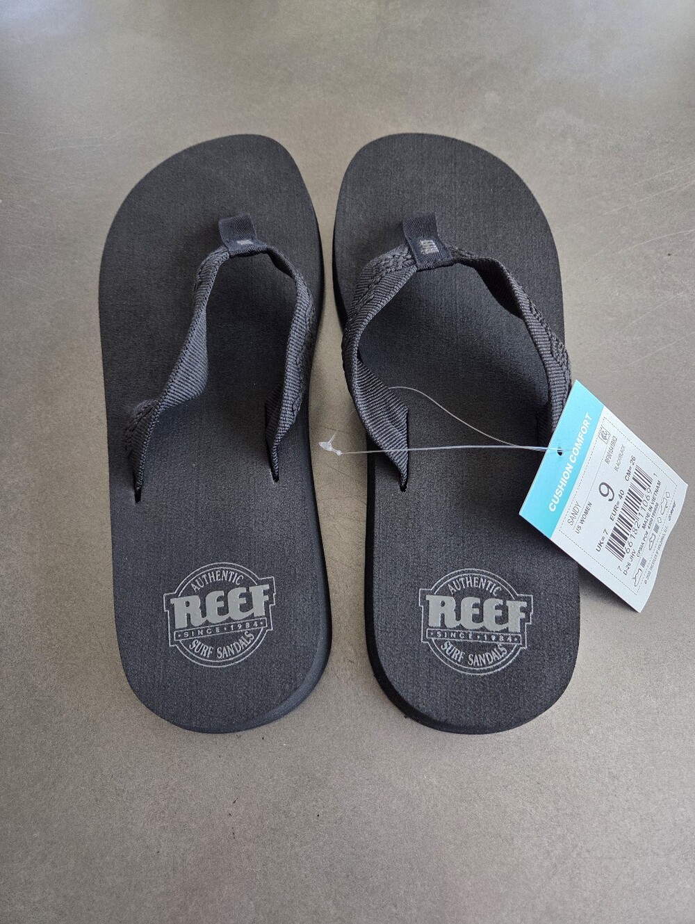 Reef Womens Black Sandy Water Friendly Flip-Flops Size 9 NWT - Picture 3 of 6